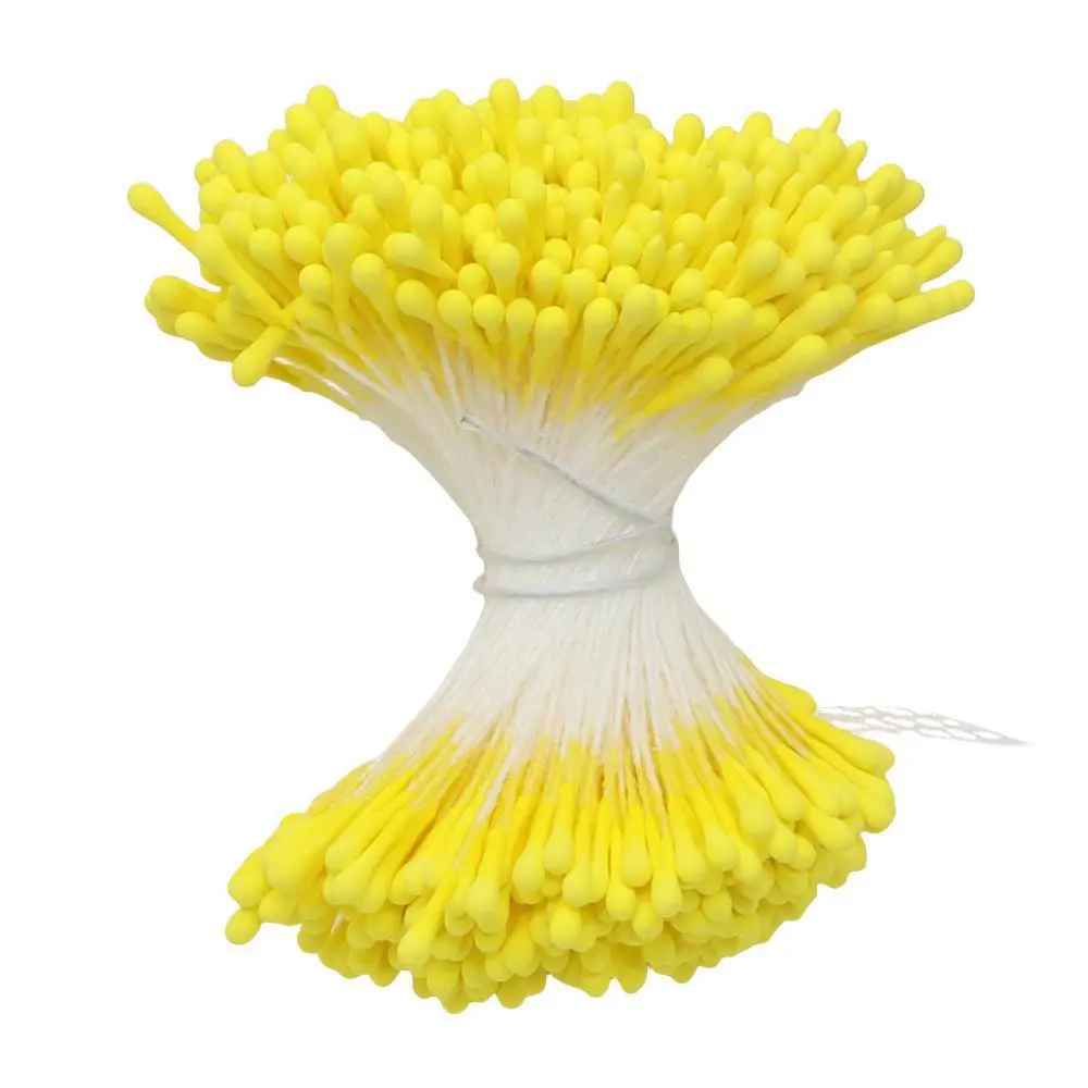 400pcs 2mm Mini Flower Stamen Artificial Pearl Pistil Double Heads Hand-made DIY Floral Craft For Wedding Decoration DIY Needlew