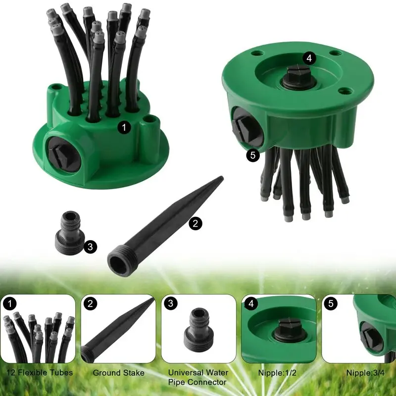 1pc 360 Degree Automatic Garden Sprinklers Watering Grass Lawn Rotary Nozzle Rotating Water Sprinkler System Garden Supplies Spr