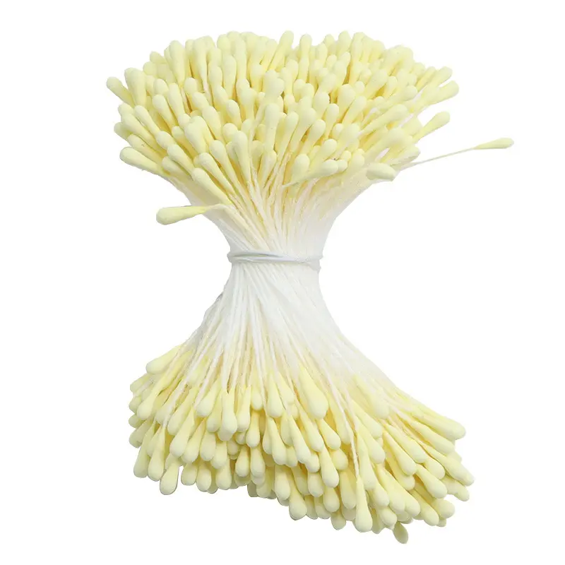 400pcs 2mm Mini Flower Stamen Artificial Pearl Pistil Double Heads Hand-made DIY Floral Craft For Wedding Decoration DIY Needlew