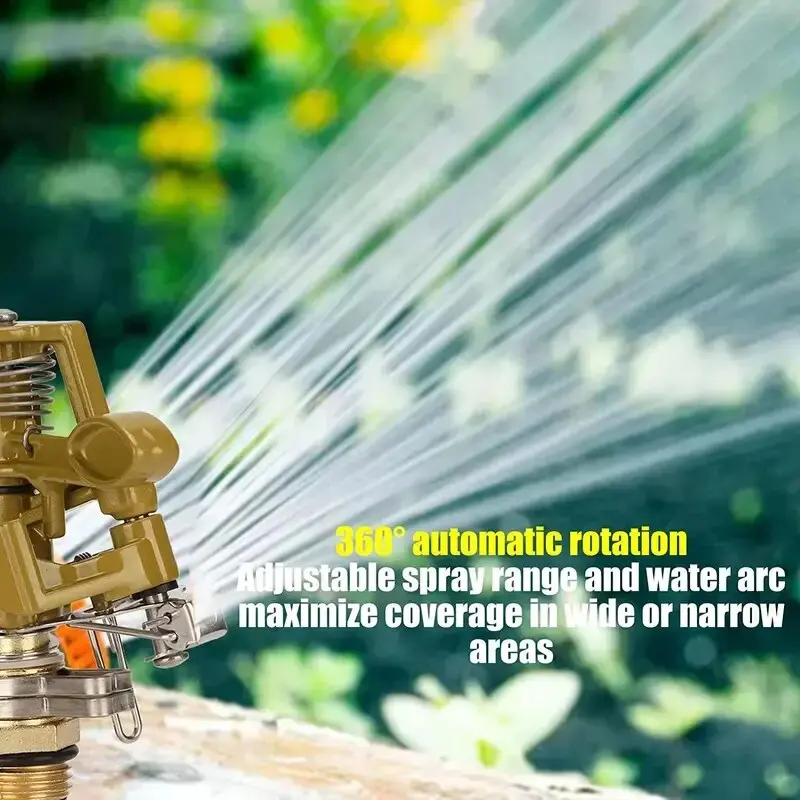 1 Pack Rocker Arm Sprinkler Nozzle With 360-degree Rotation 4-point Alloy Controllable Angle Lawn And Garden Irrigation Nozzle