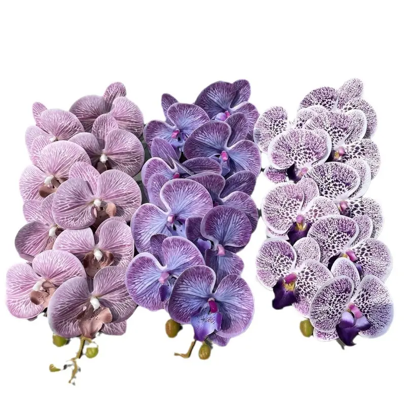 Red High-imitation Phalaenopsis 9-head 3D Feel Phalaenopsis, Pink and White Wedding Hotel Flowers