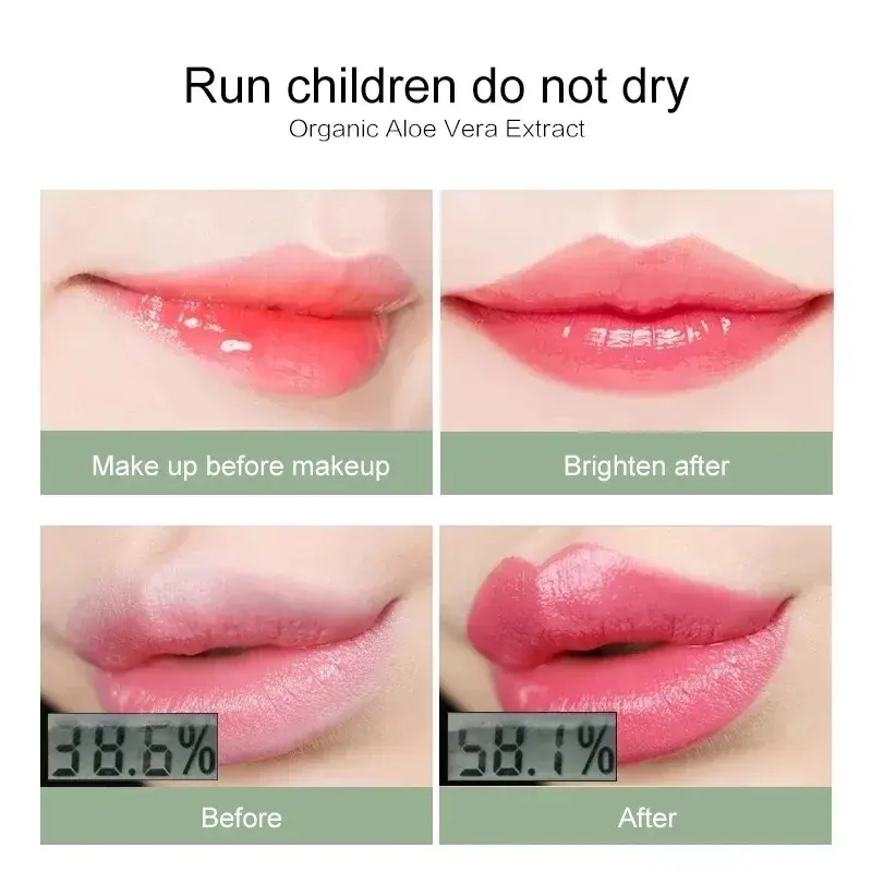 2 PCS Aloe Vera Color-Changing Lip Balm Moisturizing Repairing Waterproof Anti-Dry Temperature-Activated Hydration Lipstick