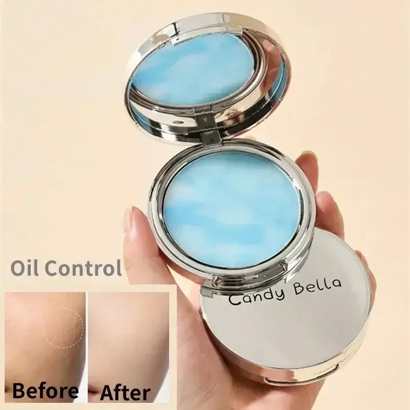 1PC Long-Lasting Oil Control Makeup Powder with Puff Waterproof Wet Dry Facial Foundation Setting Powder for Cosmetics