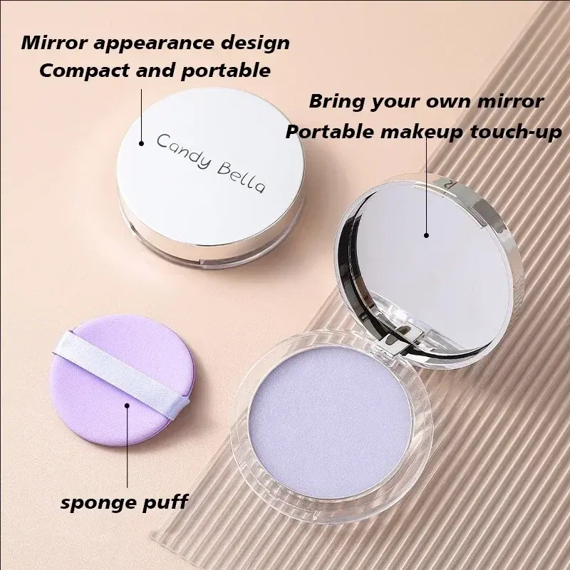 1PC Long-Lasting Oil Control Makeup Powder with Puff Waterproof Wet Dry Facial Foundation Setting Powder for Cosmetics