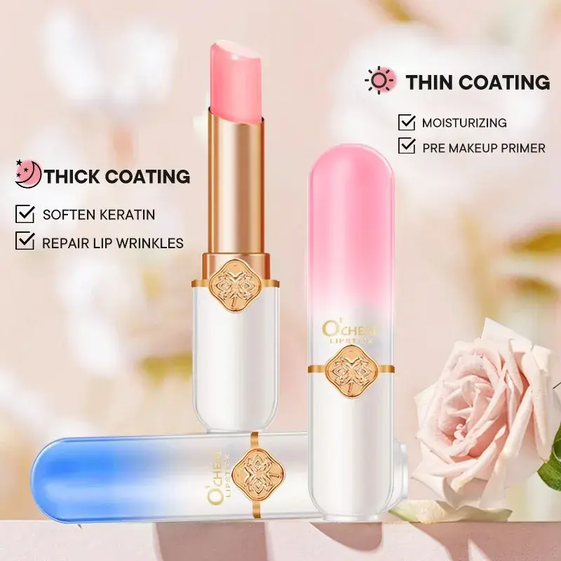 Fruit Color Lip Balm Crystal Temperature Change Lipstick Girl Moisturizing LongLasting Lip Gloss Makeup Lip Care Repair Cosmetic
