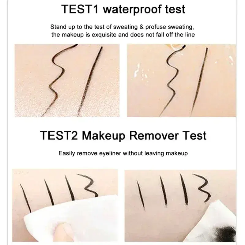 Waterproof Fast Dry Black Liquid Eyeliner Pen with Seal Stamp Feature Double-Ended Eye Liner Pencil Cosmetic for Perfect Eyes