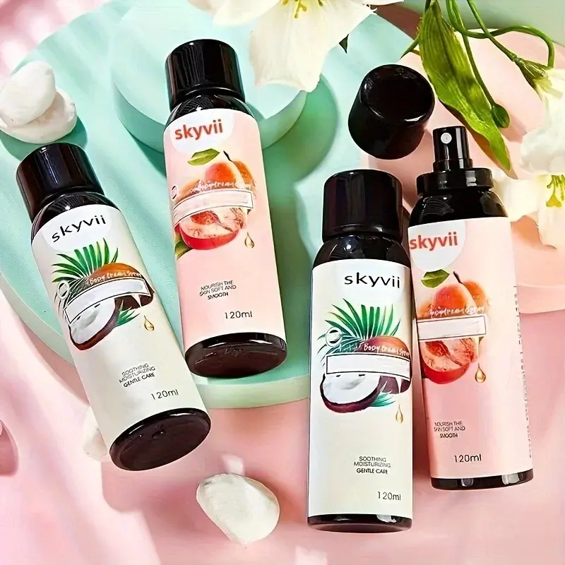 120ML Peach/ Coconut Body Lotion Spray - Light Fragrance Moisturizing Nourishing Body Skin Care