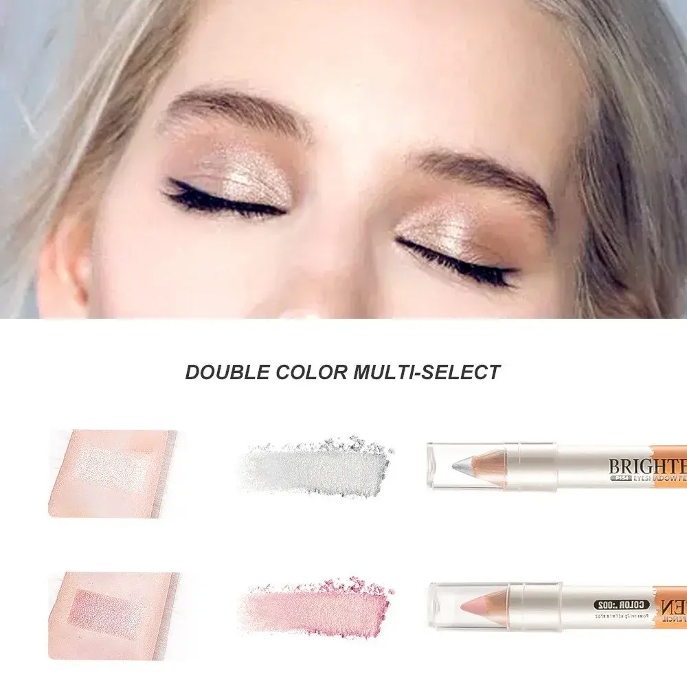 2-in-1 Double Ended Highlighter Pencil, Champagne Gold Shimmer for Eyes & Face, Under-Eye Brightener, Easy Blendable Makeup Pen