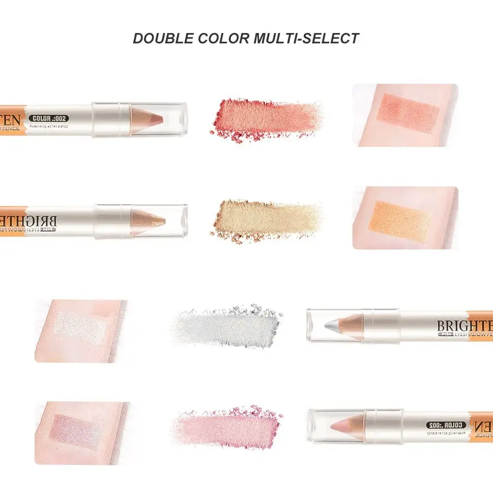 2-in-1 Double Ended Highlighter Pencil, Champagne Gold Shimmer for Eyes & Face, Under-Eye Brightener, Easy Blendable Makeup Pen