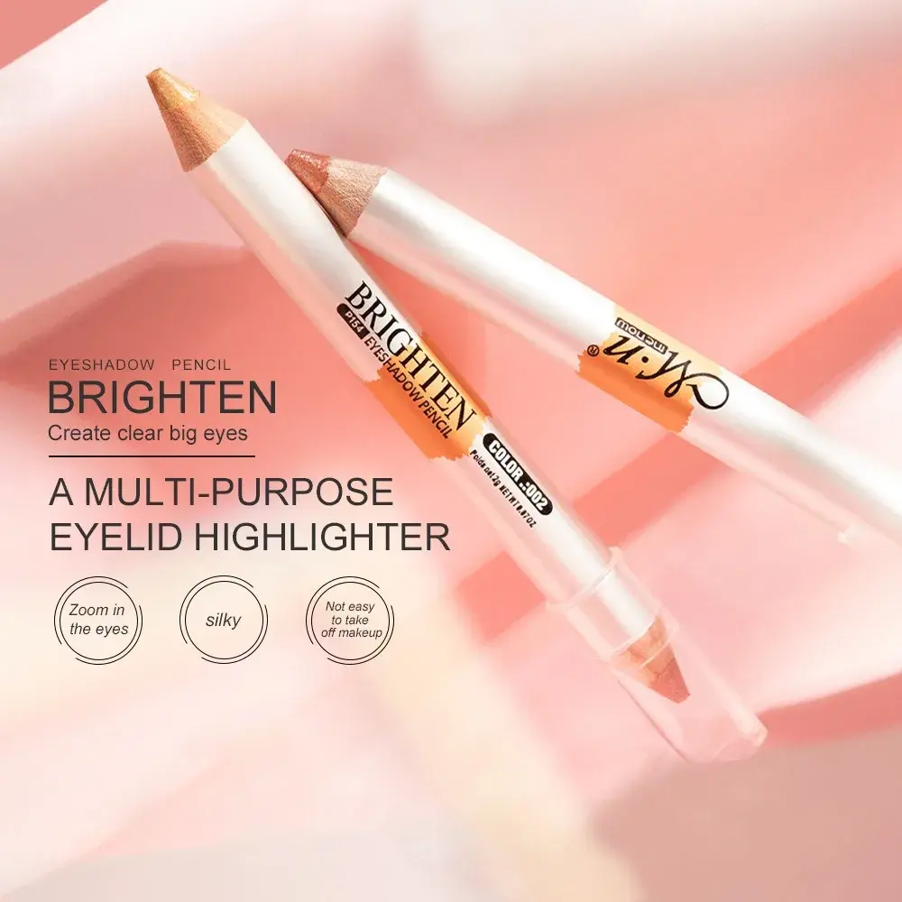 2-in-1 Double Ended Highlighter Pencil, Champagne Gold Shimmer for Eyes & Face, Under-Eye Brightener, Easy Blendable Makeup Pen