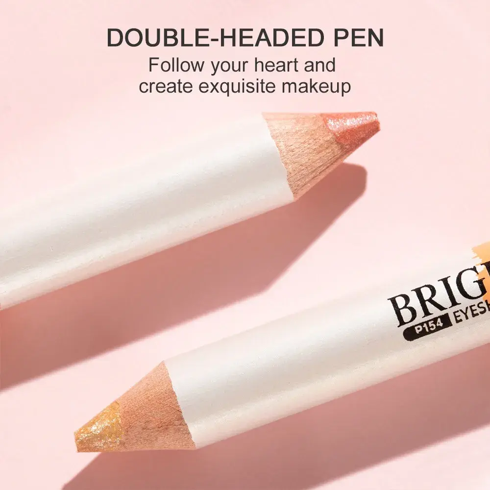 2-in-1 Double Ended Highlighter Pencil, Champagne Gold Shimmer for Eyes & Face, Under-Eye Brightener, Easy Blendable Makeup Pen
