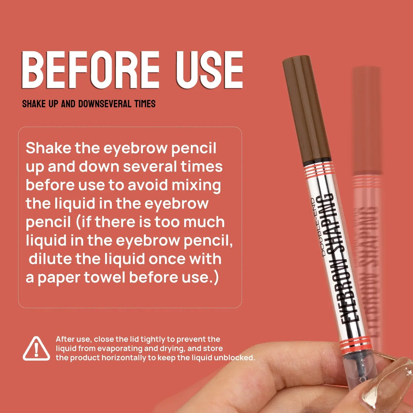 2-in-1 Fork Tip Eyebrow Pencil And 3D Clear Brow Gel Natural Looking Brows Waterproof Sweatproof  Long-lasting Makeup Kit