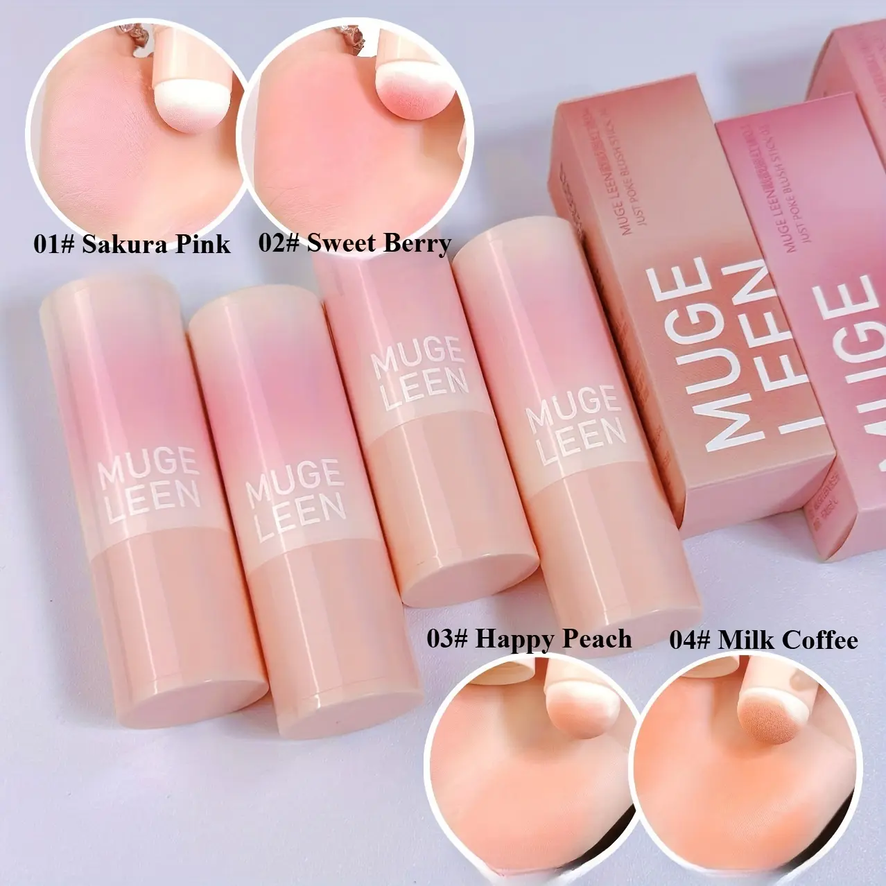 Double-ended Blush Stick Soft Face Brightening Contouring Shadow Blusher Powder Peach Pink Cheek Tint Korean Makeup Cosmetics