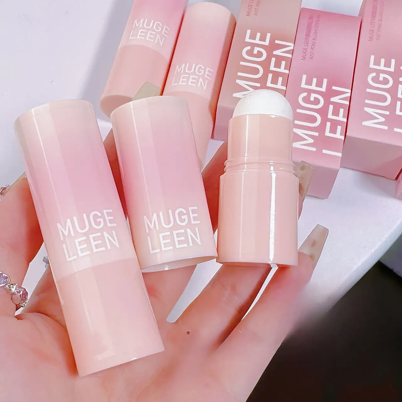 Double-ended Blush Stick Soft Face Brightening Contouring Shadow Blusher Powder Peach Pink Cheek Tint Korean Makeup Cosmetics