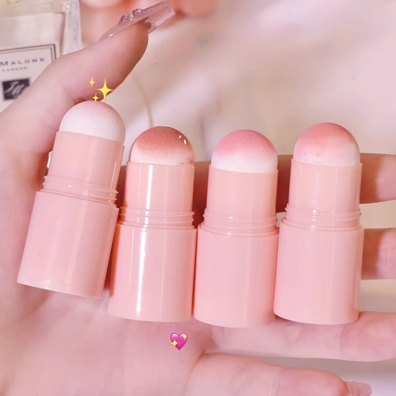 Double-ended Blush Stick Soft Face Brightening Contouring Shadow Blusher Powder Peach Pink Cheek Tint Korean Makeup Cosmetics