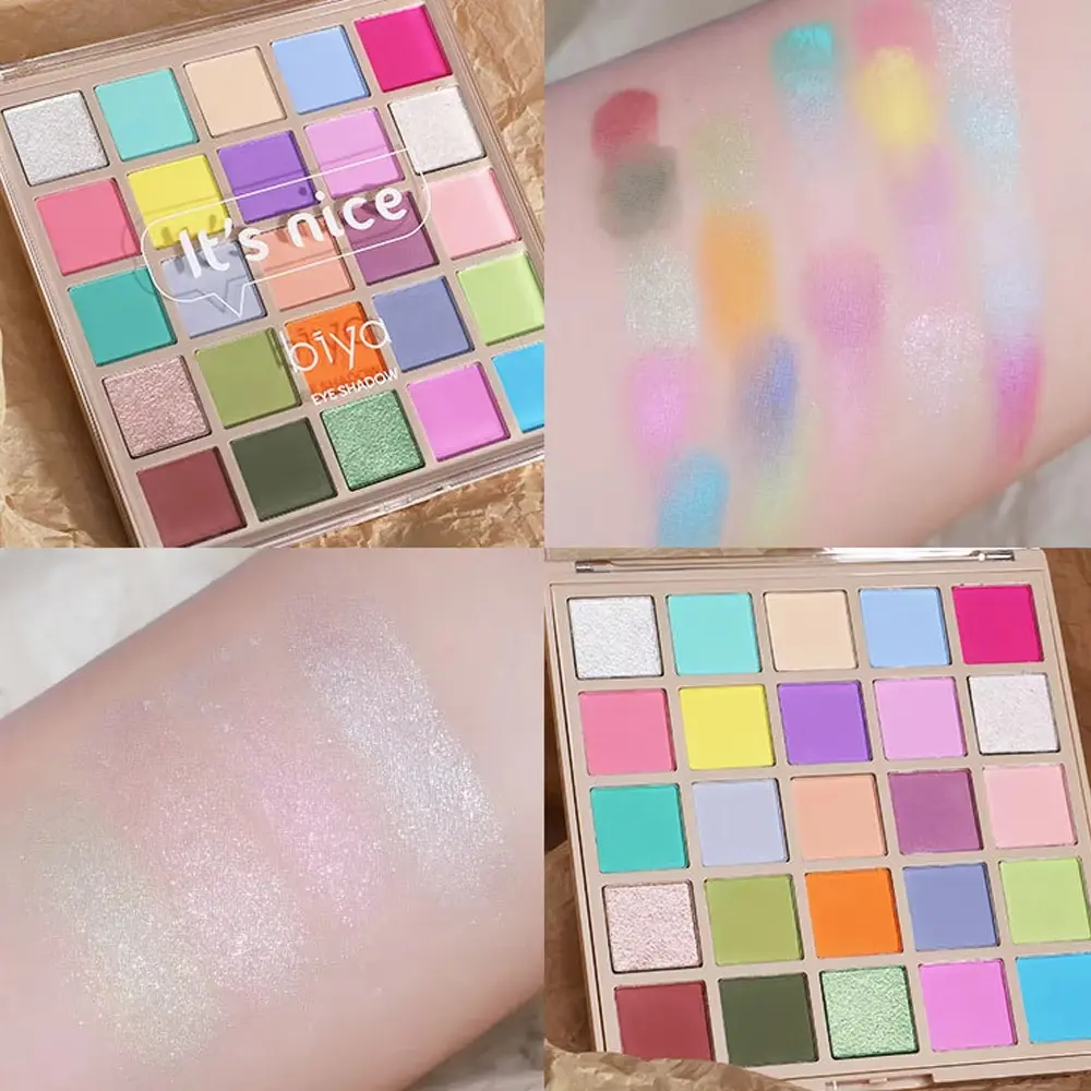 25-Color Macaron Eyeshadow Palette Orange-Brown Tones Shimmery Glitter Matte Pearl Long-Lasting Waterproof  Pure Colors