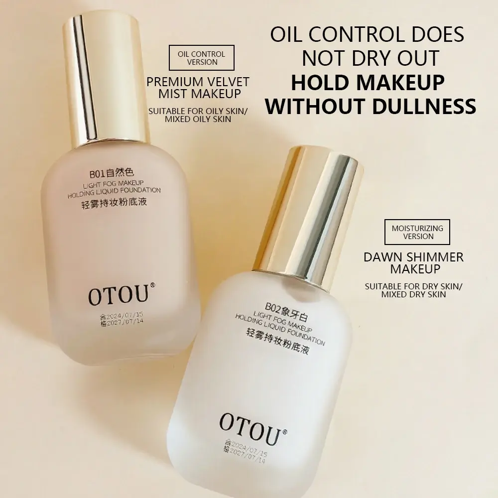 OTOU 30ml Liquid Foundation Concealer Long-Lasting BB Cream Waterproof for Dry to Oily Skin Brightening Skin Care