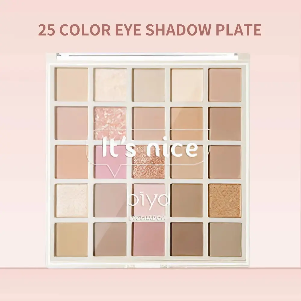 25-Color Macaron Eyeshadow Palette Orange-Brown Tones Shimmery Glitter Matte Pearl Long-Lasting Waterproof  Pure Colors