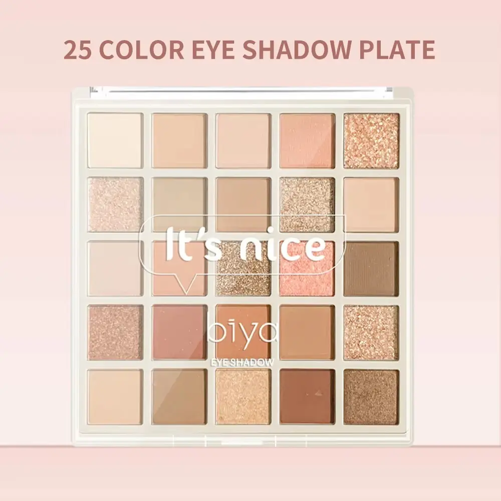 25-Color Macaron Eyeshadow Palette Orange-Brown Tones Shimmery Glitter Matte Pearl Long-Lasting Waterproof  Pure Colors
