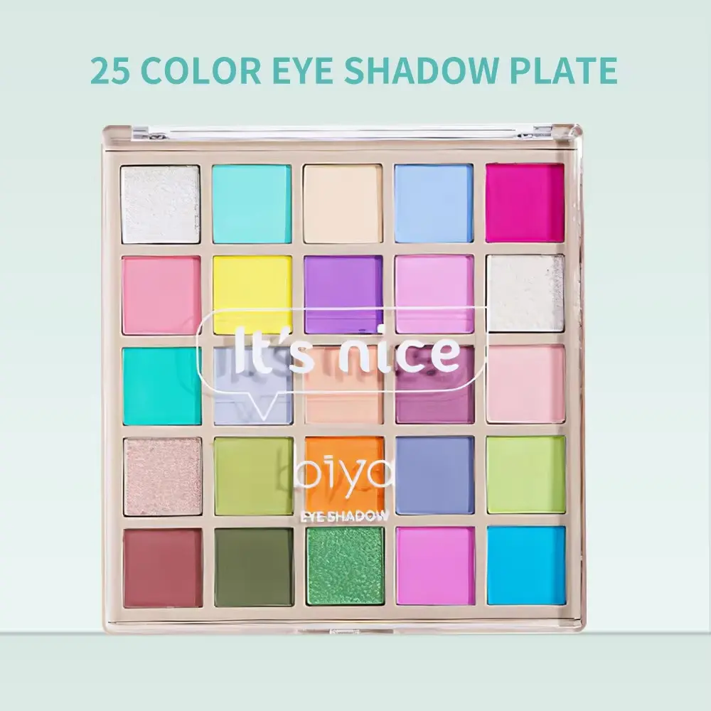 25-Color Macaron Eyeshadow Palette Orange-Brown Tones Shimmery Glitter Matte Pearl Long-Lasting Waterproof  Pure Colors