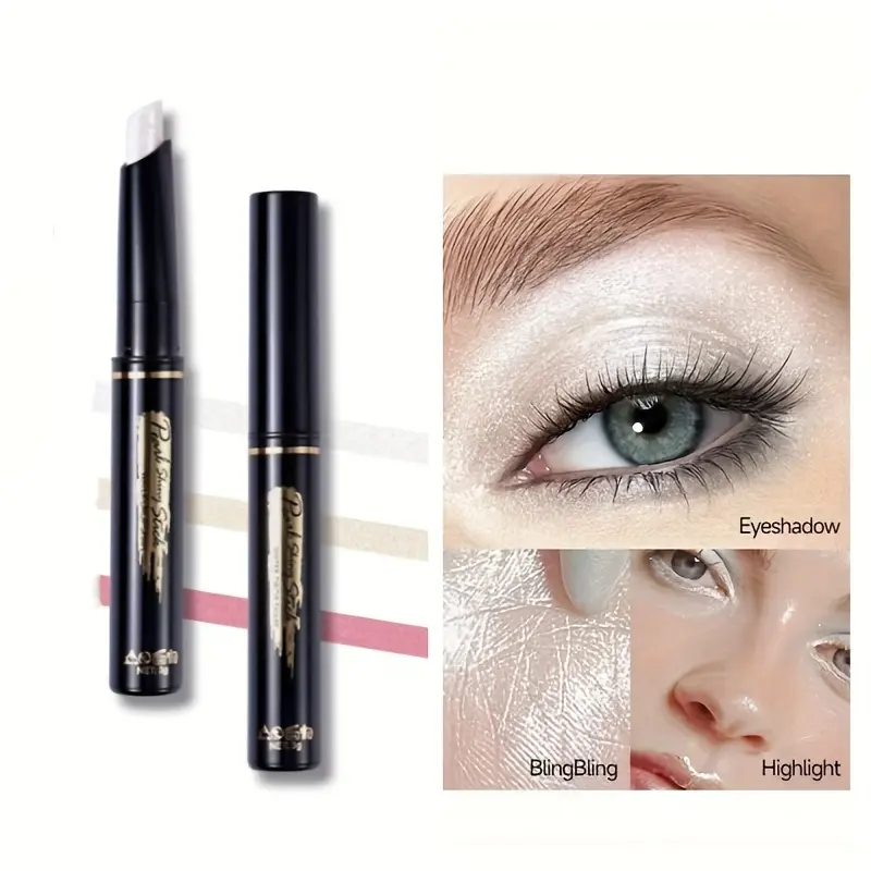 Waterproof Shimmer Highlighter Pencil Smudge-Proof under Eye Brightener Sparkly Aegyosal Stick for Natural Eye Bags & Glitter