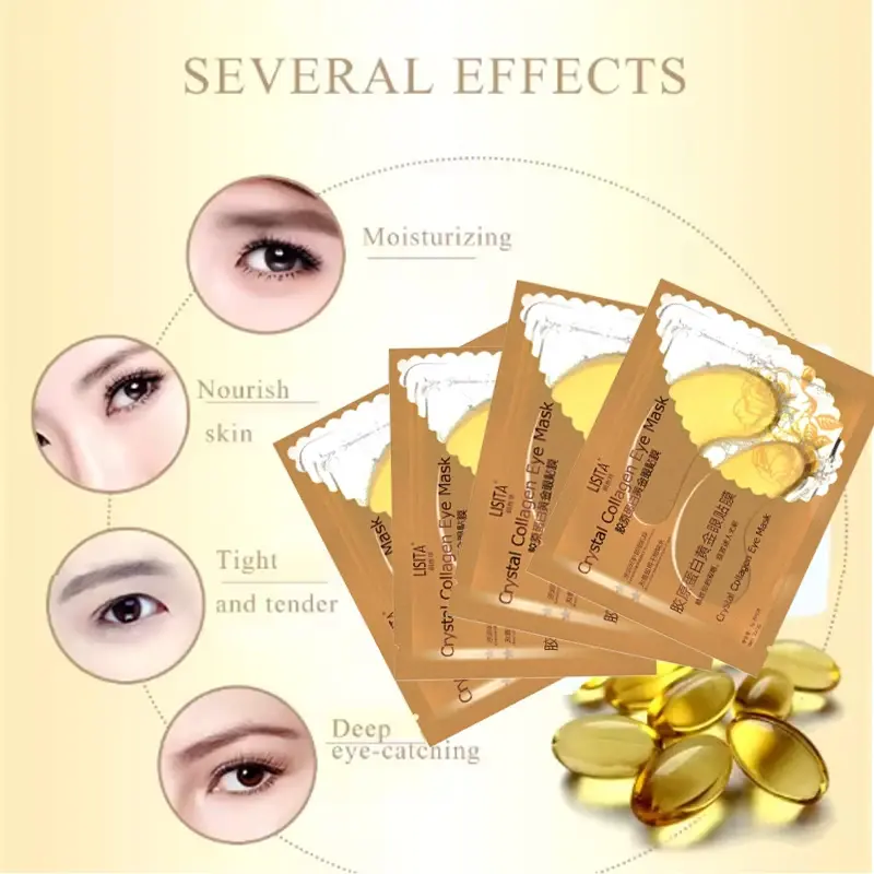 10PCS Crystal Gold Collagen Eye Masks Anti-Aging Dark Circles Under-Eye Bags Moisturizing Patches for Skin Care