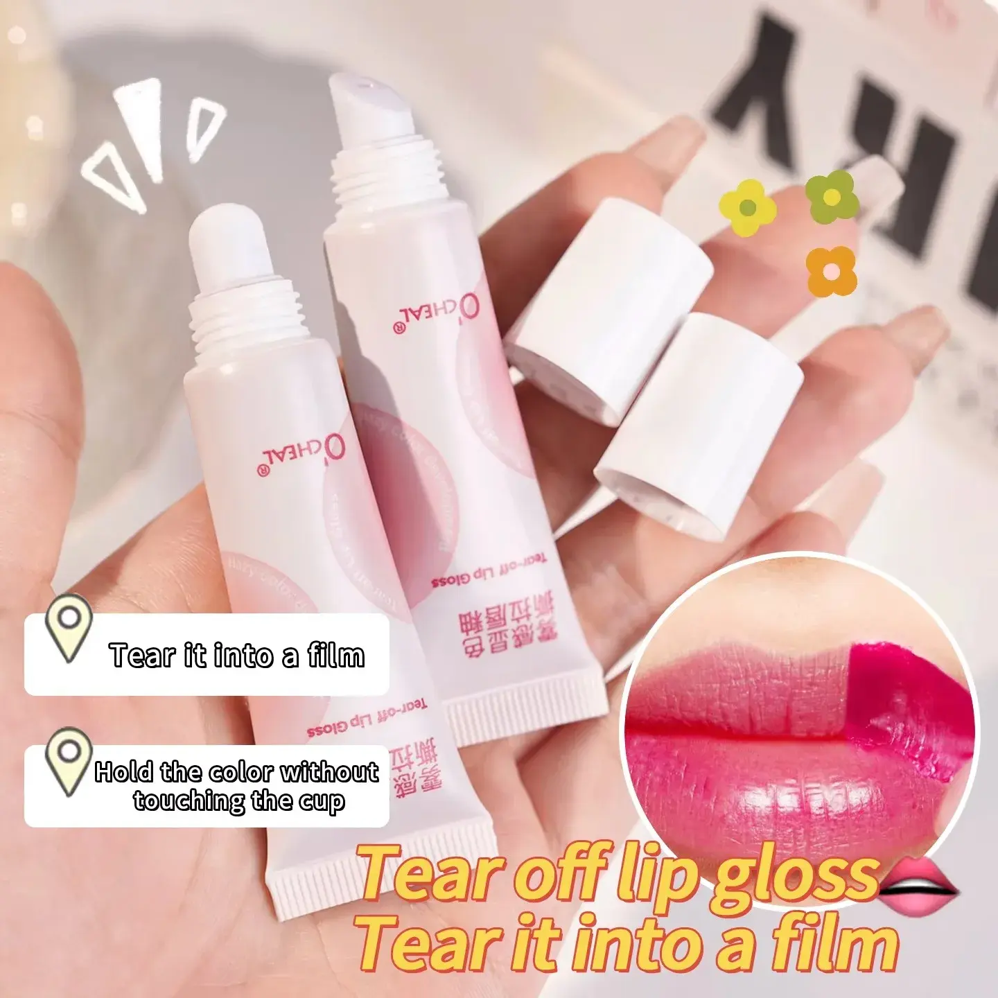 O'CHEAL Velvet Lip Tint Transfer-Proof Long-Lasting Non-Drying Smudge-Proof Watery Glossy Stain No Feathering 12H Wear