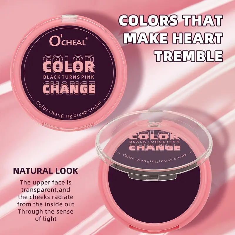 1 PC Color-changing Cream Blush - Long-lasting, Non-sticky, Pigmented, Brightening, Multi-purpose, Suitable for All Skin Types