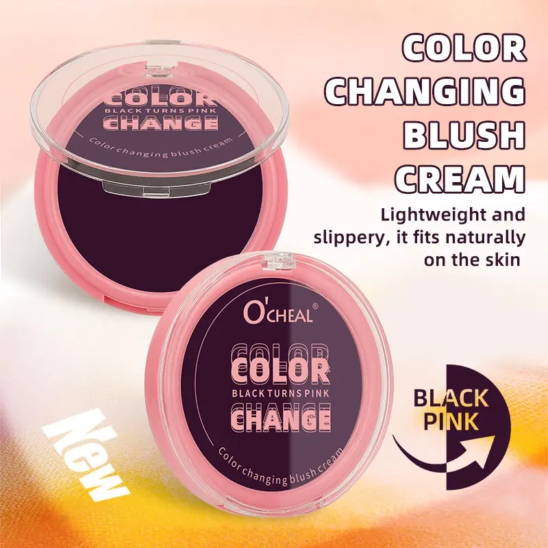 1 PC Color-changing Cream Blush - Long-lasting, Non-sticky, Pigmented, Brightening, Multi-purpose, Suitable for All Skin Types