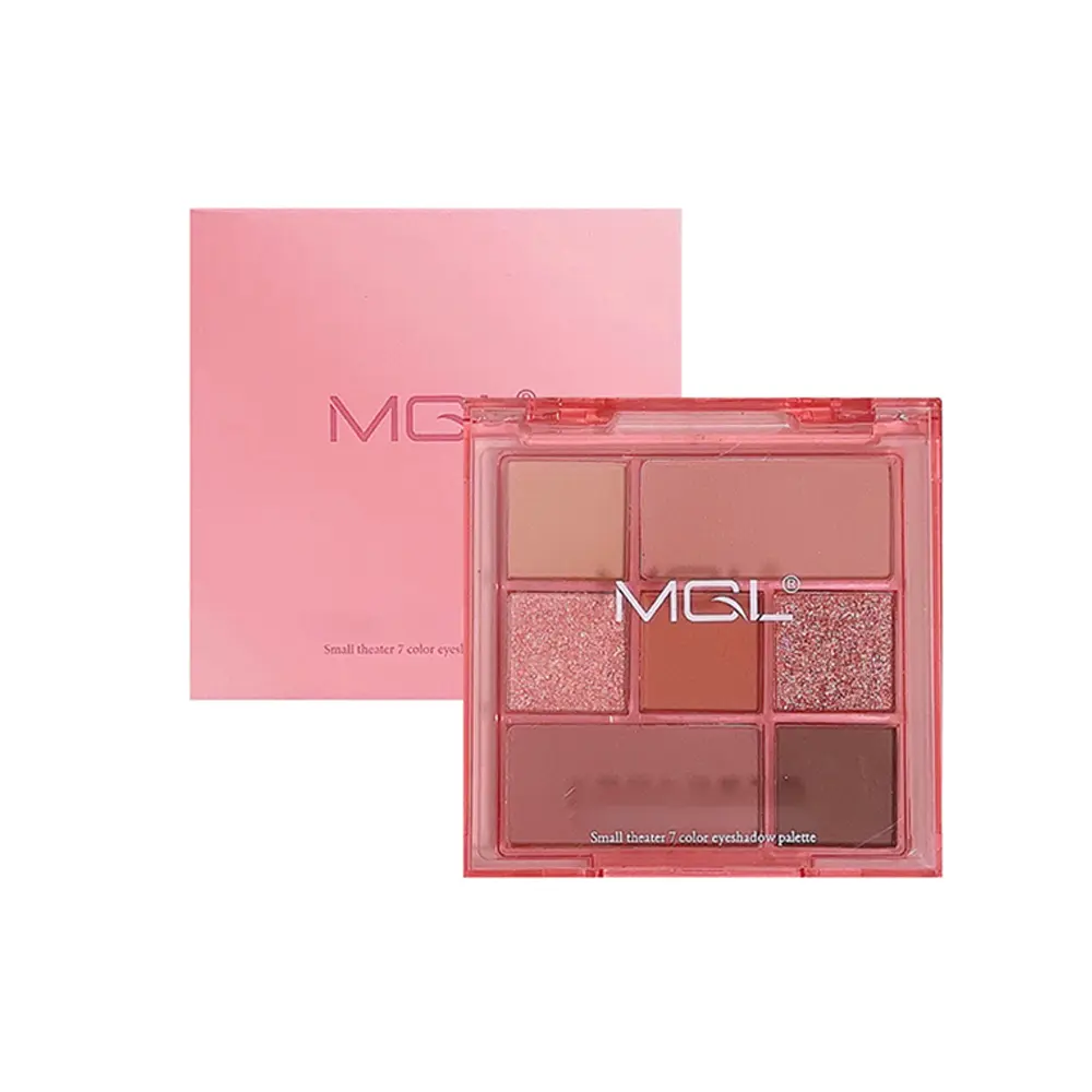 7-Color Matte Pearl Eyeshadow Palette Shimmering Sparkling Cosmetic Pigments for Eyes Long-lasting Waterproof Smudge-proof Makeu