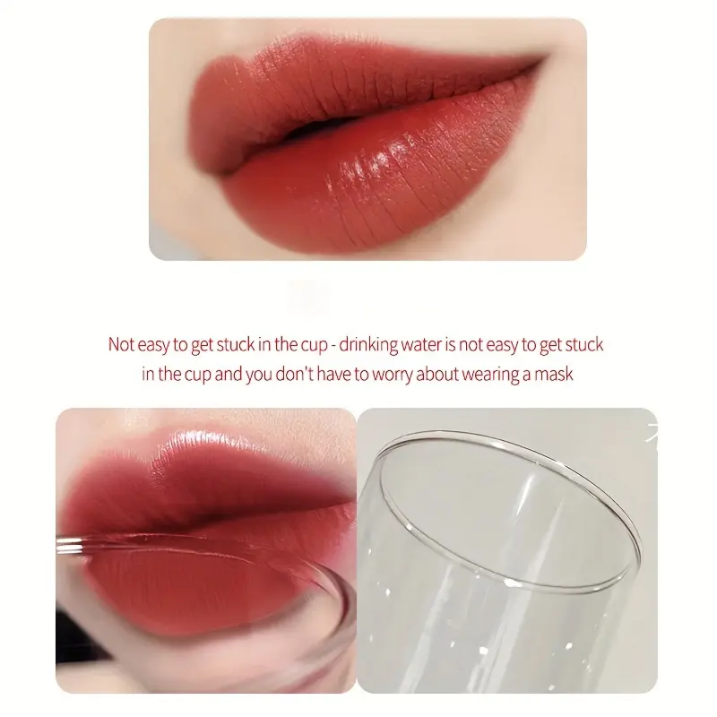 Lip glaze lipstick, velvet matte lipstick, easy to apply color, not easy to stick cup, butterfly packaging, delicate small