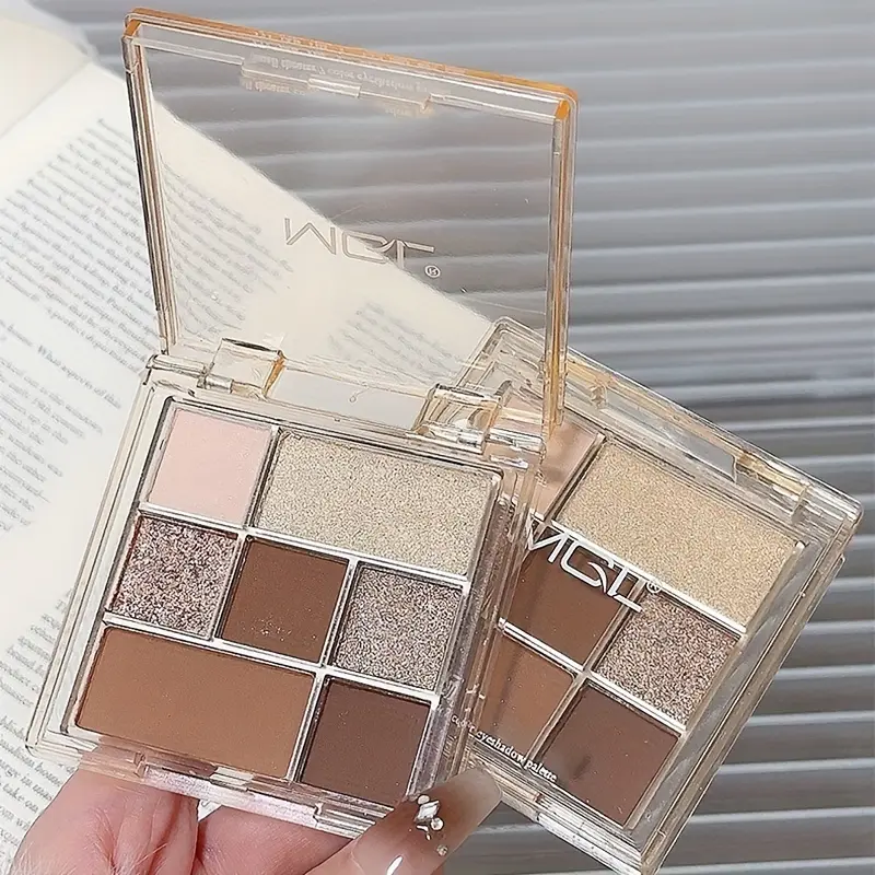 7-Color Matte Pearl Eyeshadow Palette Shimmering Sparkling Cosmetic Pigments for Eyes Long-lasting Waterproof Smudge-proof Makeu