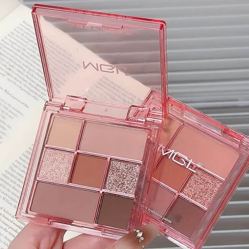 7-Color Matte Pearl Eyeshadow Palette Shimmering Sparkling Cosmetic Pigments for Eyes Long-lasting Waterproof Smudge-proof Makeu