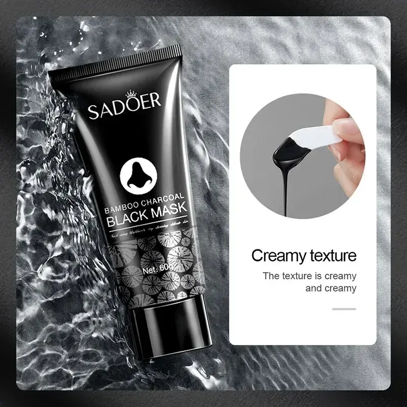 60g Bamboo Charcoal Peel Off Mask Deep Cleansing Oil Control Blackhead Removal Pore Minimizer for Nose&T-Zone Purifying FaceCare