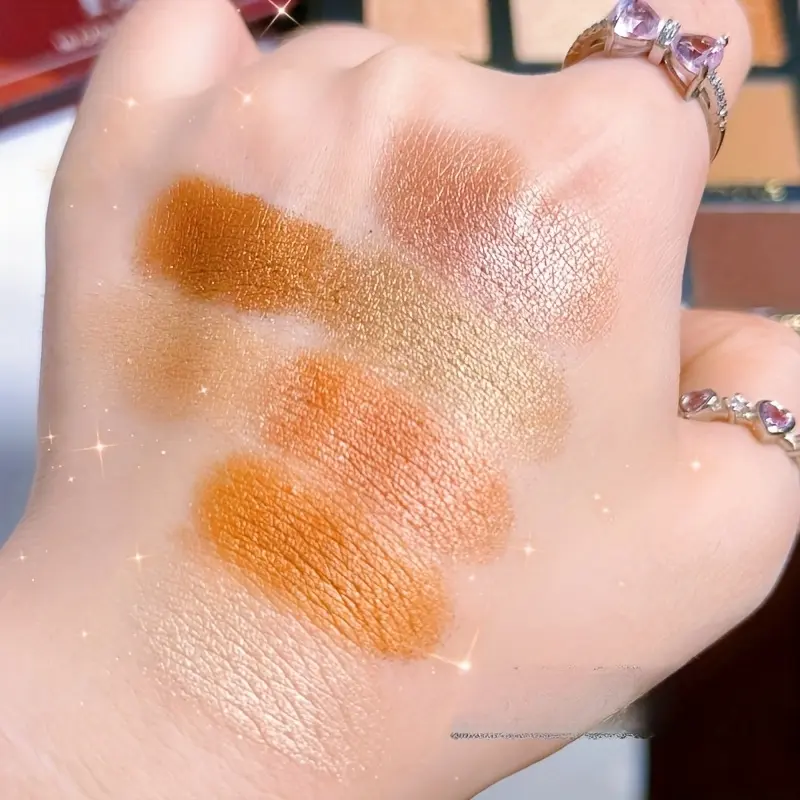 Golden Sunshine 16-Color Eyeshadow Blush & Highlighter Set - Pure Innocent Earth Tone Makeup Palette for Natural Look