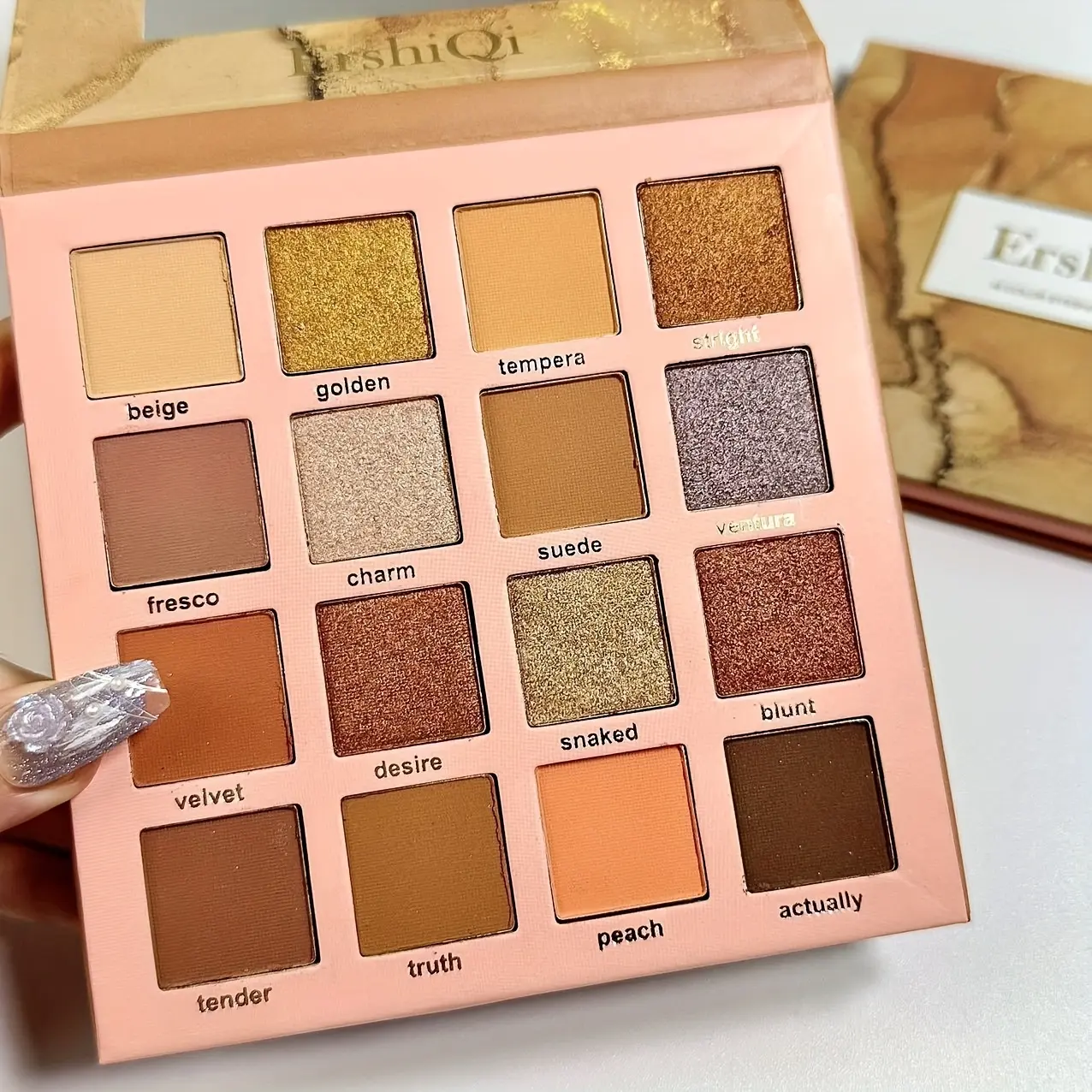 Golden Sunshine 16-Color Eyeshadow Blush & Highlighter Set - Pure Innocent Earth Tone Makeup Palette for Natural Look
