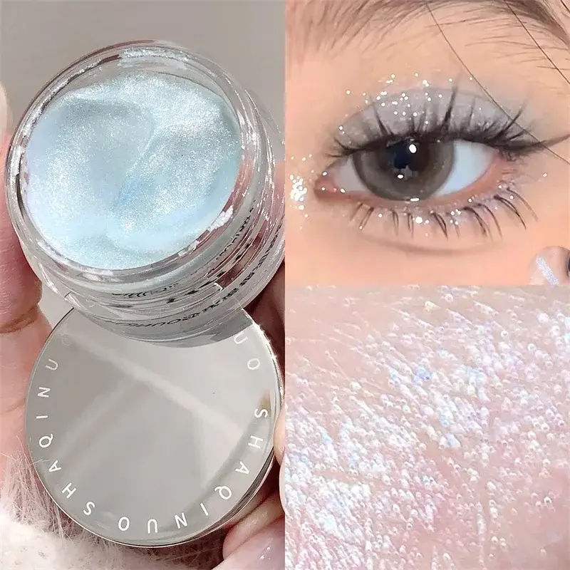 Waterproof Sparkling Jelly Gel Eye Shadow Quick Drying Pearlescent Shimmer Glitter Highlighter Lying Silkworm Pear Eyeshadow