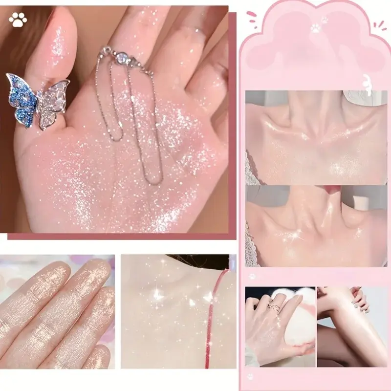 Natural Love Shiny Highlighter Powder Ball Brightening Body Makeup for Women Easter Beauty Essentials