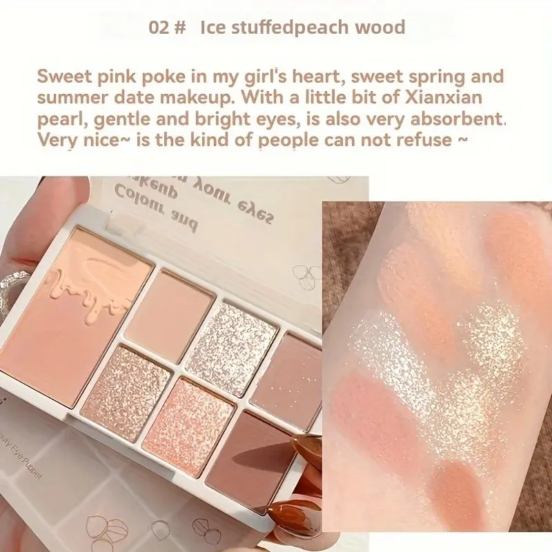 7 Color 2-in-1 Eyeshadow And Blush Palette - Oat Milk Tea Nude Chestnut Matte Shimmer Waterproof Long-Lasting Makeup
