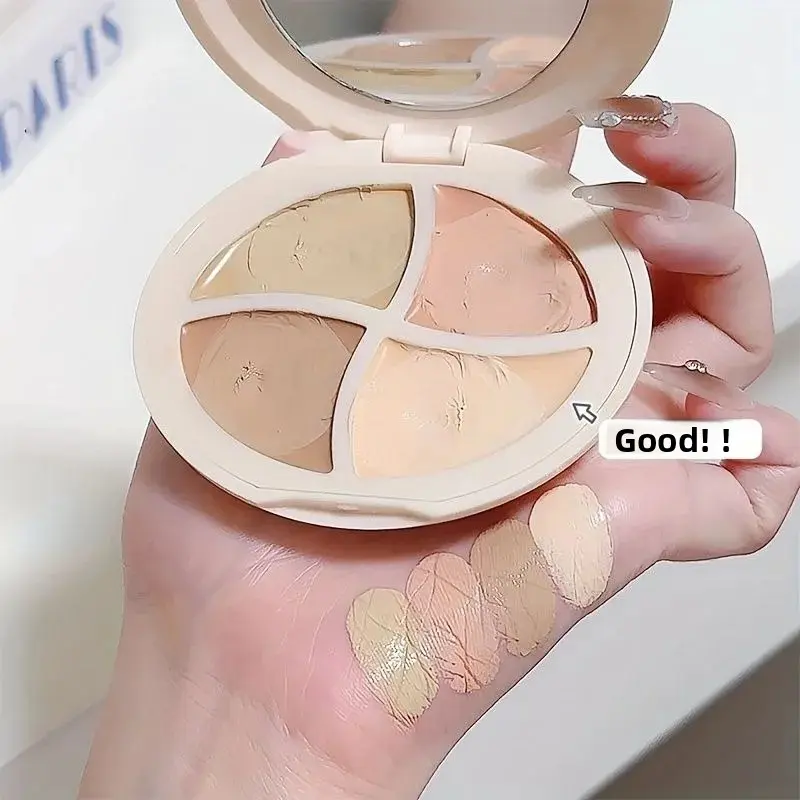 Four-Color Moisturizing Concealer Cream for Dark Circles Multi-Color Contouring Foundation Brightening Makeup Natural Hydrating