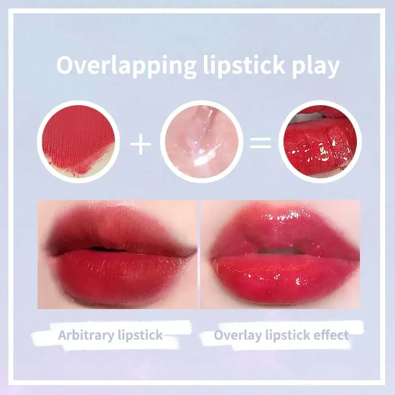 6 Colors Mirror Lip Glaze Jelly Gloss - Transparent Water Light Bright Durable Natural Moisturizing Lip Gloss