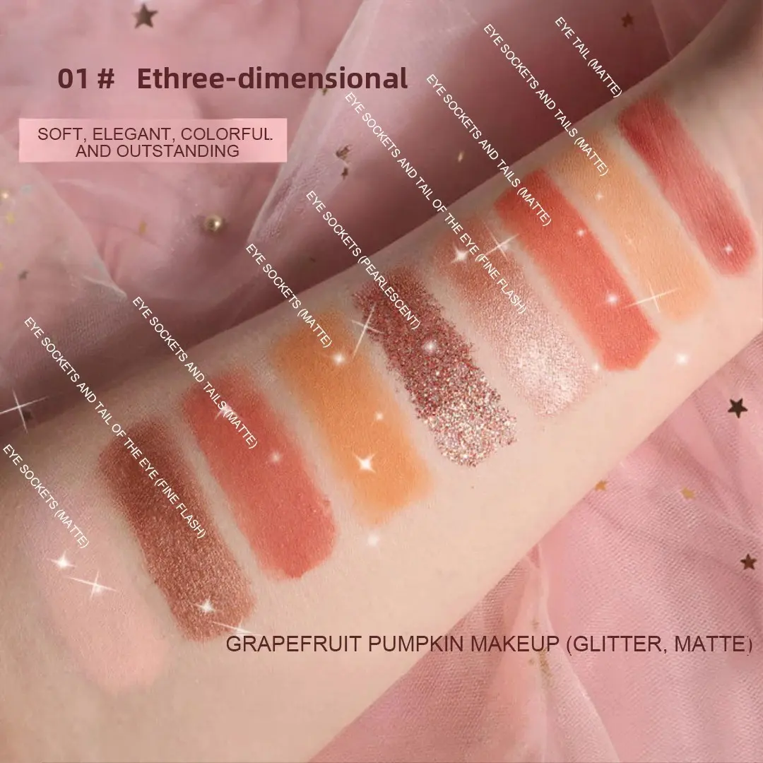 9-Color Fingertip Glitter Eyeshadow Pearlescent Matte Shimmer Waterproof Keyboard Cosmetic for Creative Makeup