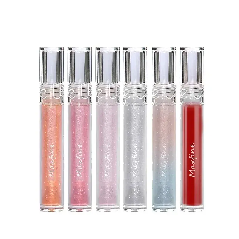 6 Colors Mirror Lip Glaze Jelly Gloss - Transparent Water Light Bright Durable Natural Moisturizing Lip Gloss