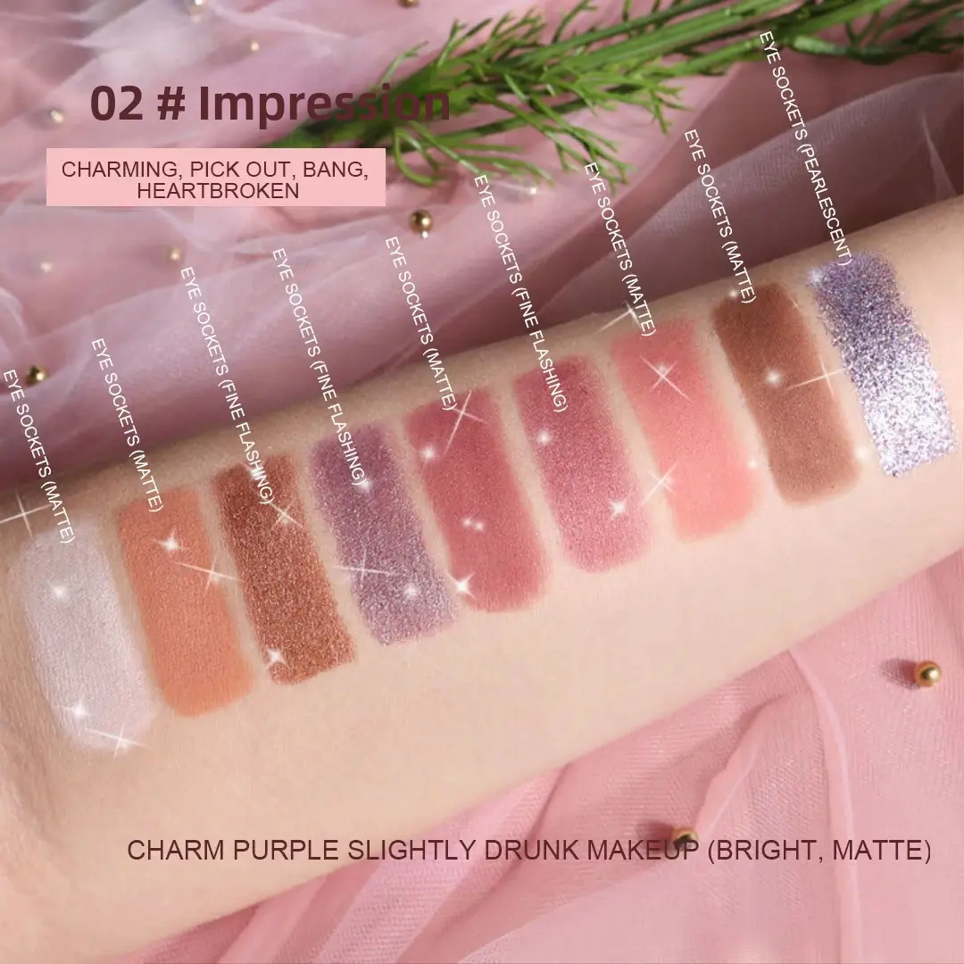 9-Color Fingertip Glitter Eyeshadow Pearlescent Matte Shimmer Waterproof Keyboard Cosmetic for Creative Makeup