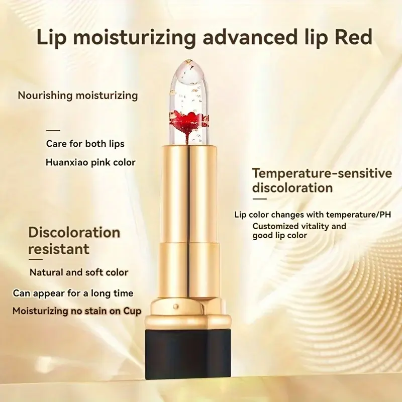 Temperature Color Changing Lip Balm Crystal Jelly Flower Gloss Lipstick Lasting Moisturizing Transparent Lip Makeup Cosmetic