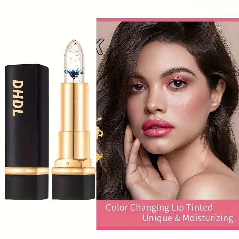 Temperature Color Changing Lip Balm Crystal Jelly Flower Gloss Lipstick Lasting Moisturizing Transparent Lip Makeup Cosmetic
