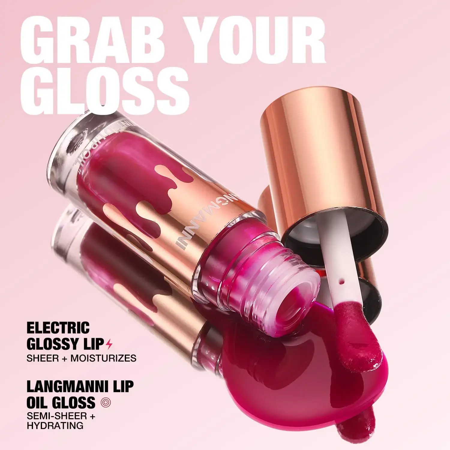 6 Colors Tinted Lip Oil High Shine Moisturizing Non-Sticky Nourishing Long-Lasting Hydration Vegan Cruelty-Free Lip Care