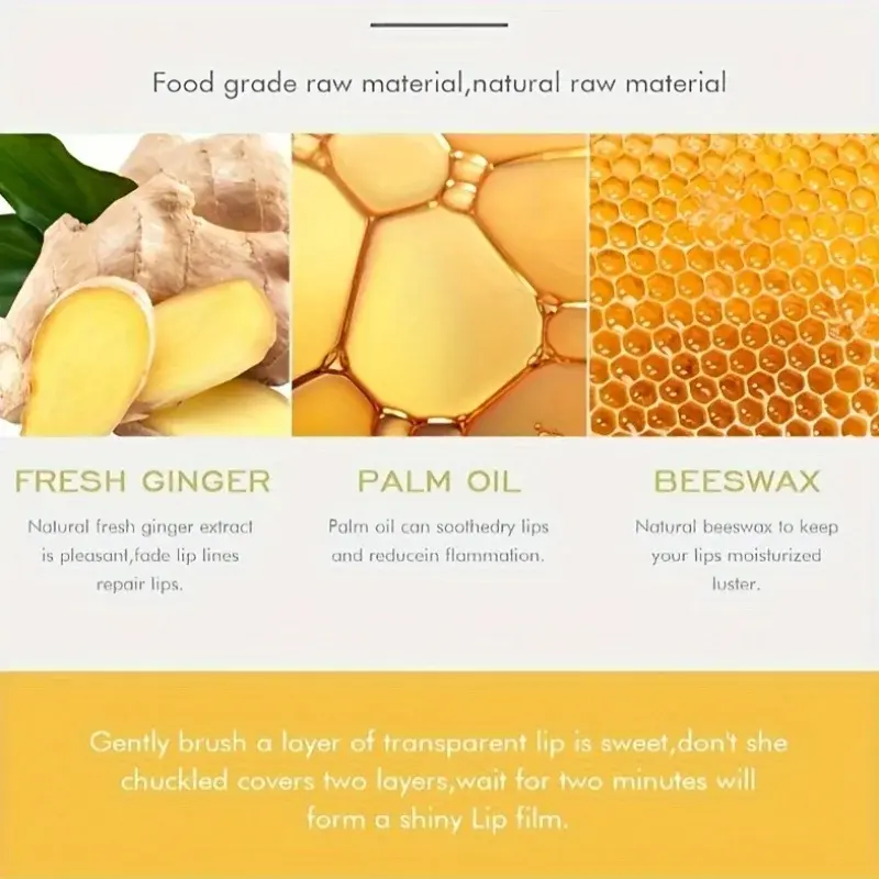 Ginger Extract & Peppermint Lip Plumper Set - Day/Night Repair Moisturizing Long-Lasting Lip Pack Special Effect Makeup