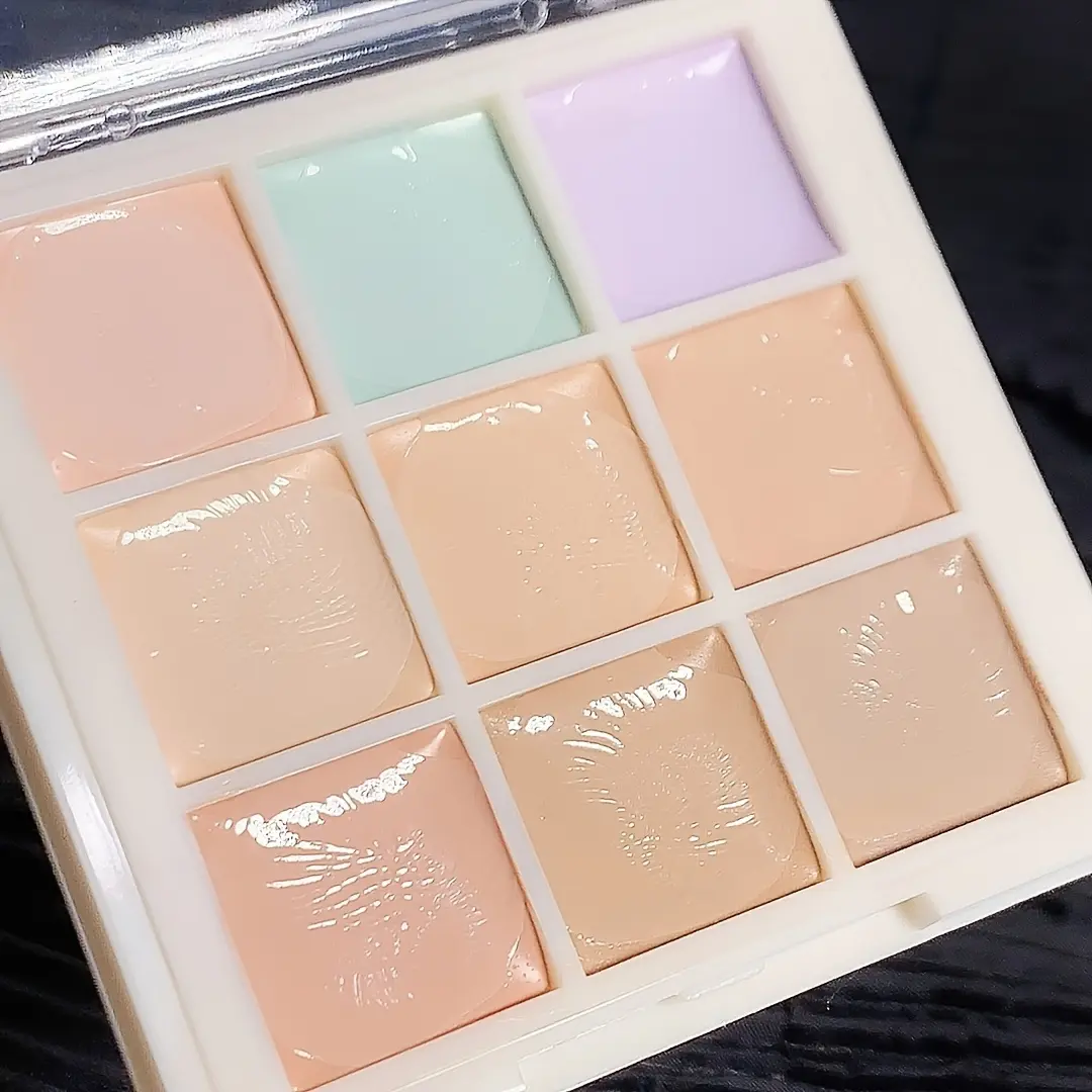 9-color Concealer Cream Palette, Covering Spot, Acne, Dark Circles, Tear Grooves Brightening Skin Tone Concealer
