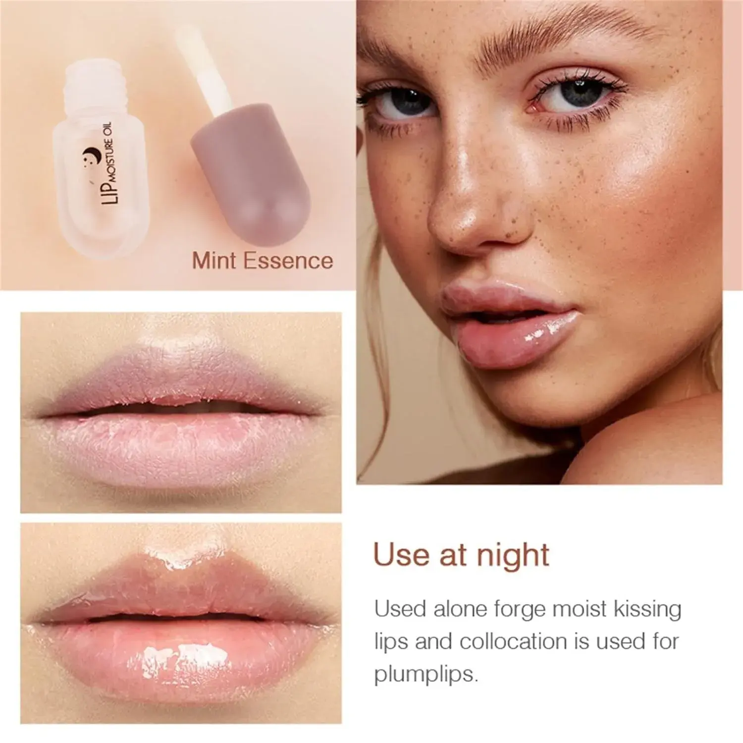 Ginger Extract & Peppermint Lip Plumper Set - Day/Night Repair Moisturizing Long-Lasting Lip Pack Special Effect Makeup